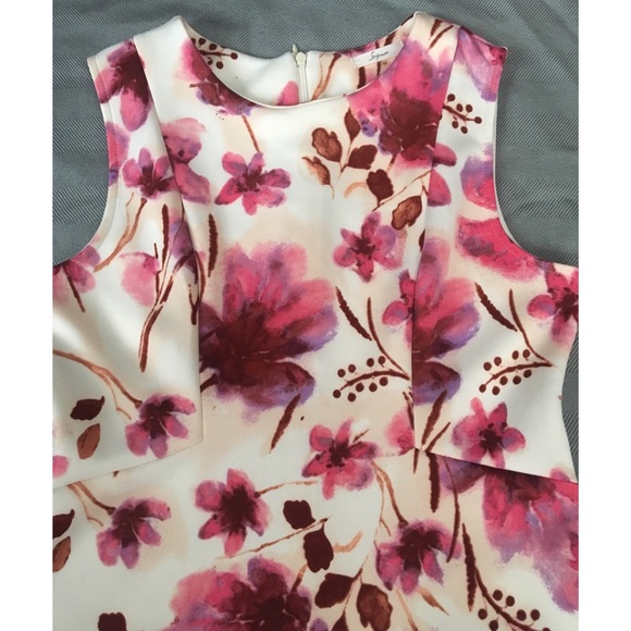 Soprano Sleeveless Watercolor Floral Neoprene Knit Fit & Flare Dress - Picture 3 of 4